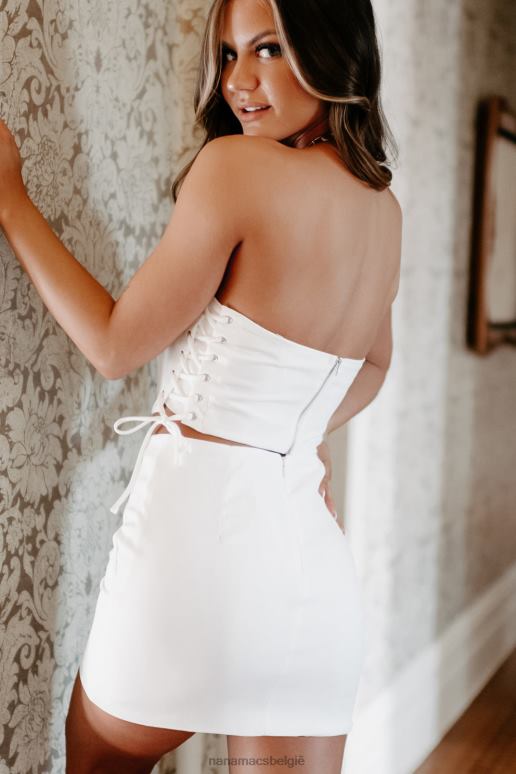 wit voor de likes tweedelige rok set NanaMacs HPTT1211
