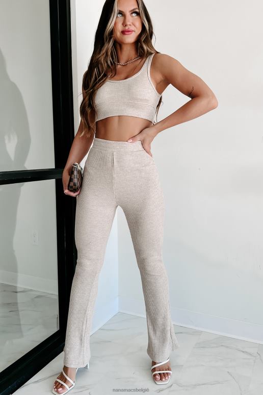 zand vannacht lekker binnen blijven wafel gebreide loungeset NanaMacs HPTT1188