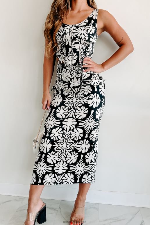 zwart artistieke mind-print tweedelige rokset met veters NanaMacs HPTT7