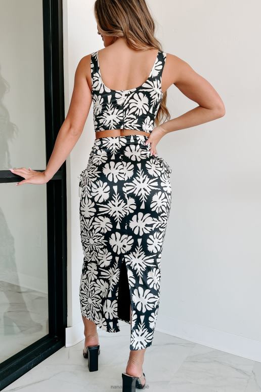 zwart artistieke mind-print tweedelige rokset met veters NanaMacs HPTT7