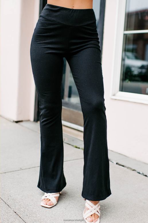 zwart het is allemaal logisch geribbelde tweedelige set NanaMacs HPTT1650