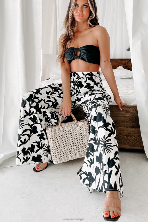 zwart/ivoor your dream girl tweedelige gebloemde broekset NanaMacs HPTT1120