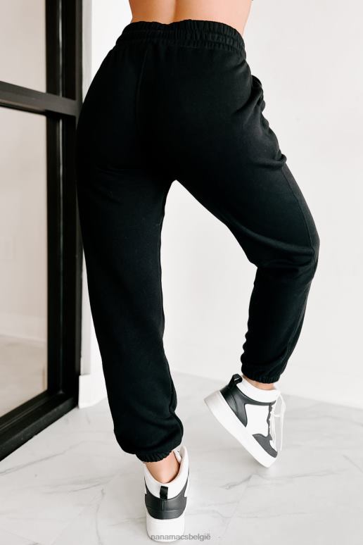 zwart just playing around joggingbroek met capuchon en rits NanaMacs HPTT893