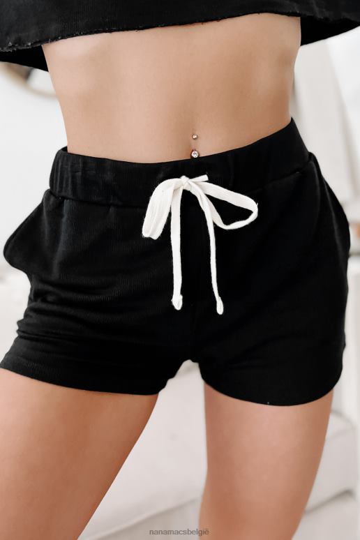 zwart loungeset met korte mouwen en korte broek NanaMacs HPTT638