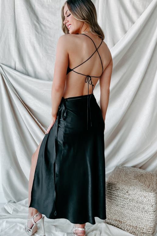 zwart op één voorwaarde tweedelige satijnen rokset NanaMacs HPTT1636