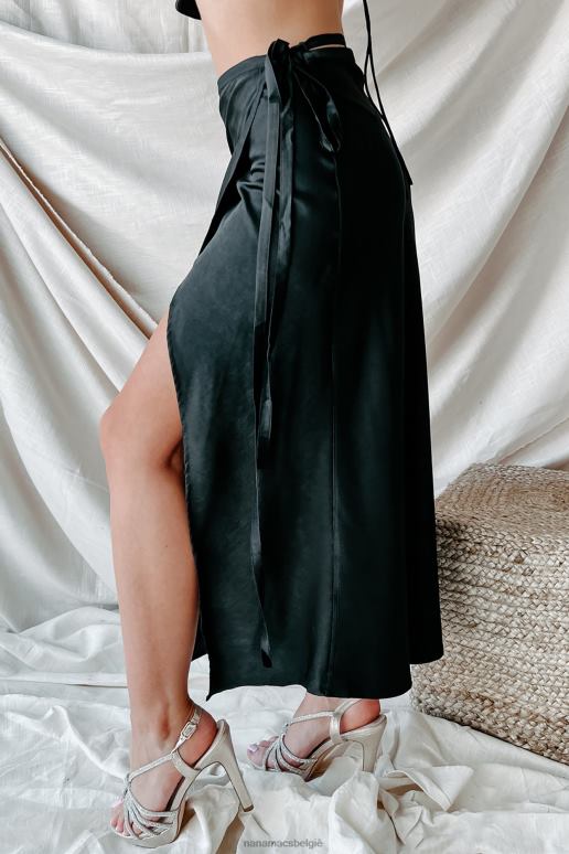 zwart op één voorwaarde tweedelige satijnen rokset NanaMacs HPTT1636
