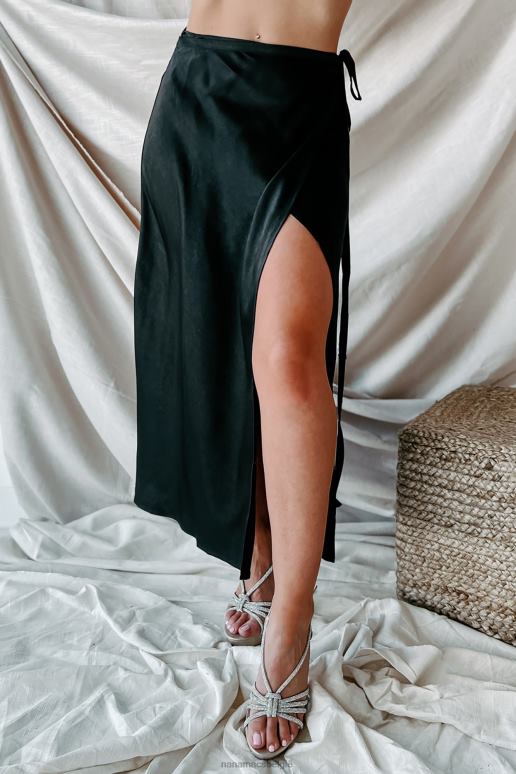 zwart op één voorwaarde tweedelige satijnen rokset NanaMacs HPTT1636