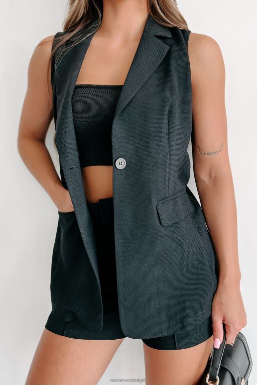 zwart te chique tweedelige short set NanaMacs HPTT1557