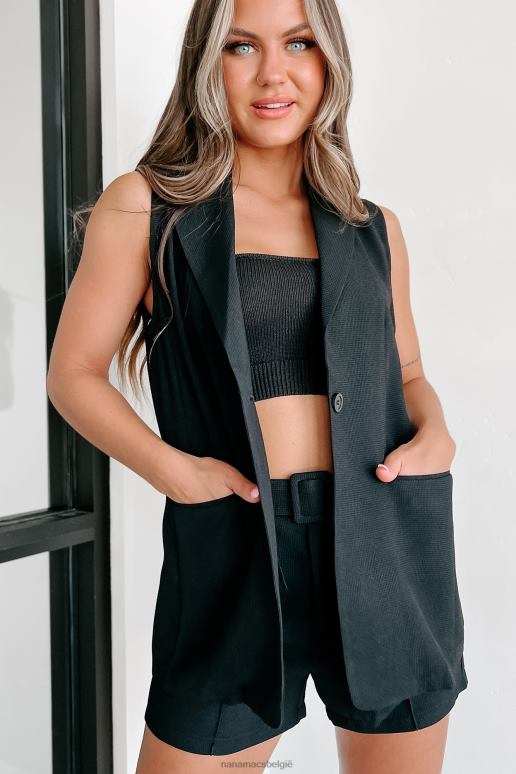 zwart te chique tweedelige short set NanaMacs HPTT1557