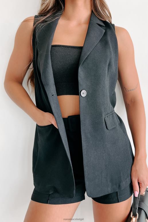 zwart te chique tweedelige short set NanaMacs HPTT1557