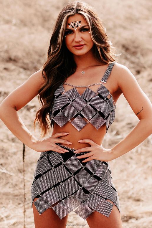 zwart te heet om tweedelige set met strass-ketting te hanteren NanaMacs HPTT141