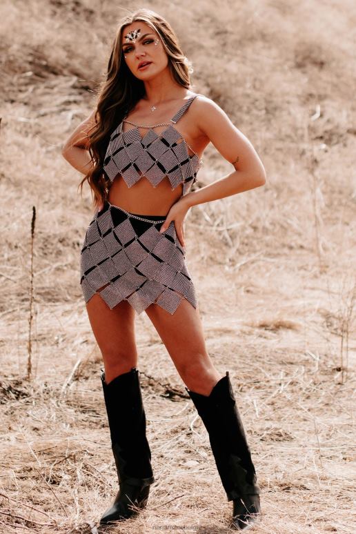 zwart te heet om tweedelige set met strass-ketting te hanteren NanaMacs HPTT141