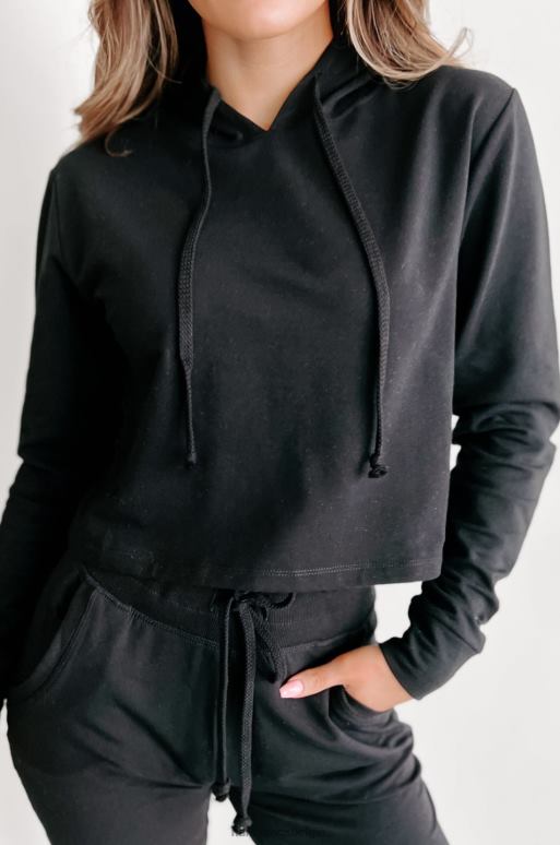 zwart verscheur deze tweedelige set met capuchon en capuchon in de stad NanaMacs HPTT635