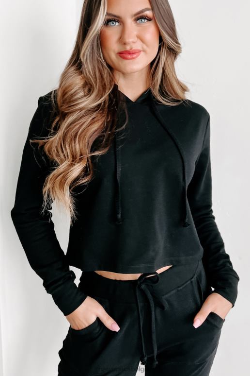 zwart verscheur deze tweedelige set met capuchon en capuchon in de stad NanaMacs HPTT635