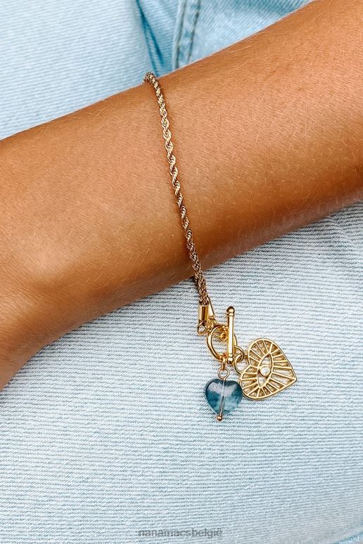 blauw hart van de zee toggle bedelarmband NanaMacs HPTT4389