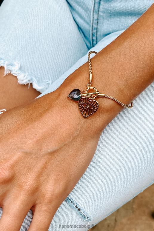 blauw hart van de zee toggle bedelarmband NanaMacs HPTT4389