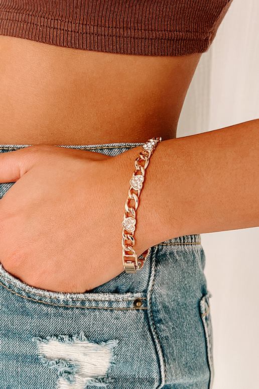 goud geketend aan je liefdesarmband met strassteentjes NanaMacs HPTT4388