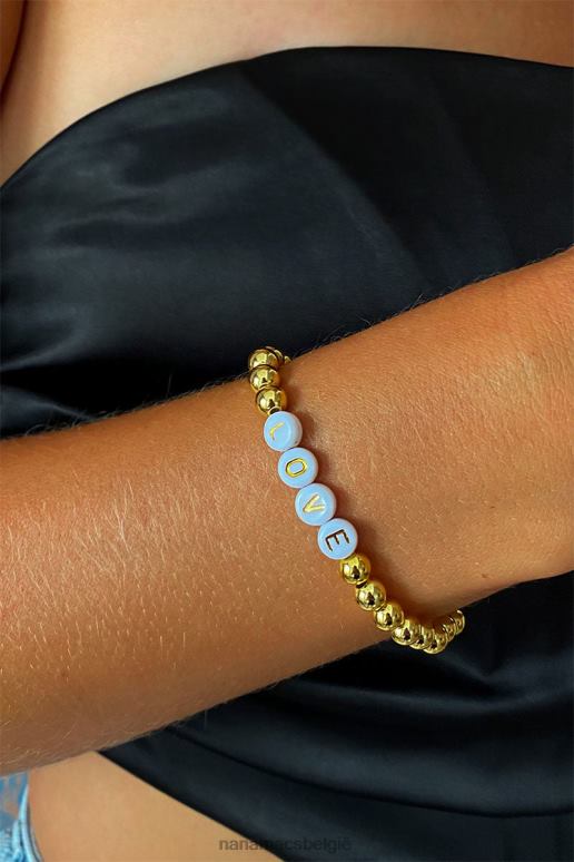 goud/wit als je van iemand houdt kralenarmband NanaMacs HPTT4379