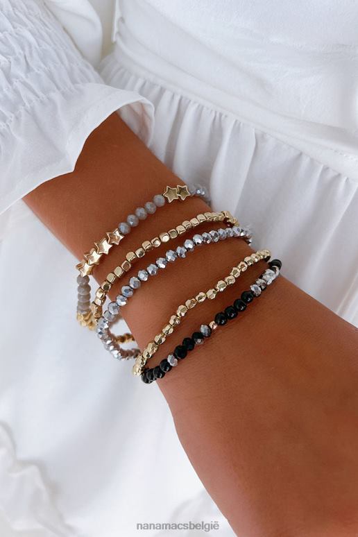 grijs/goud/zwart moonlight madness kralen armband set NanaMacs HPTT4363