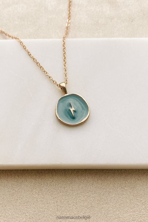 blauw/goud reis van acceptatie bliksemschicht charme ketting NanaMacs HPTT4105