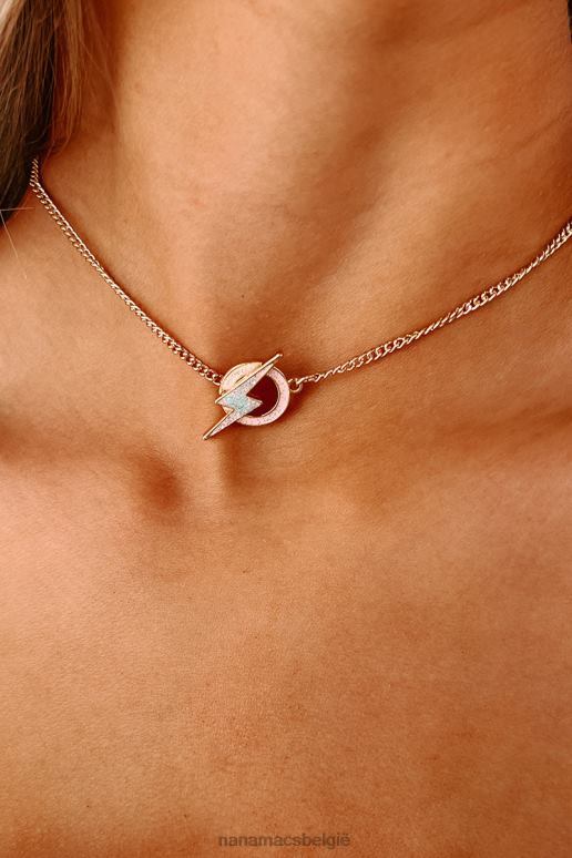 goud door de storm bliksemschicht ketting NanaMacs HPTT4079