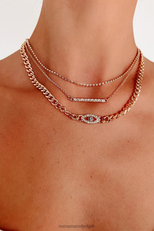 goud eye on you 3-delige kettingset NanaMacs HPTT4168