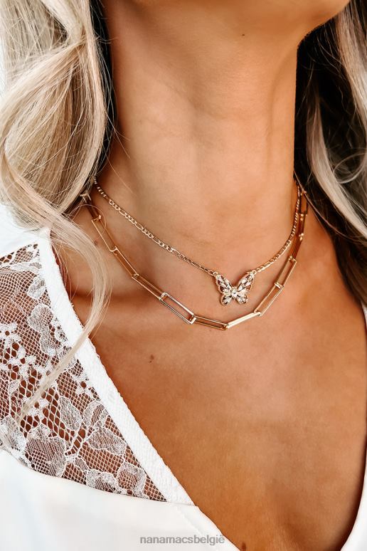 goud flirt alert gelaagde ketting NanaMacs HPTT4196