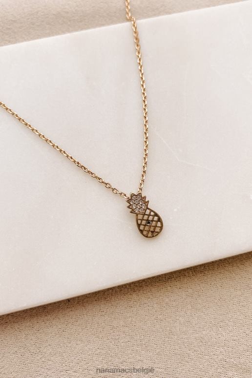 goud fruit tot nadenken ananas bedelketting NanaMacs HPTT4101