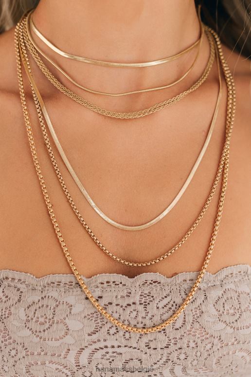 goud ga helemaal uit gelaagde ketting NanaMacs HPTT4220