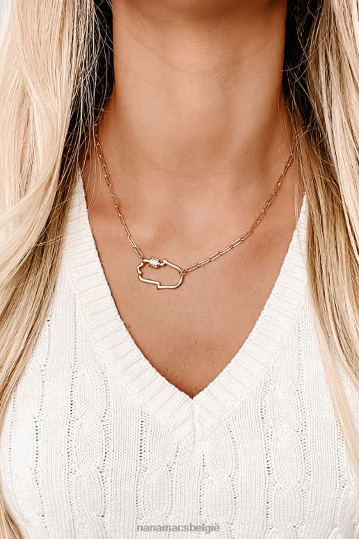 goud geef me een hand choker ketting NanaMacs HPTT4201