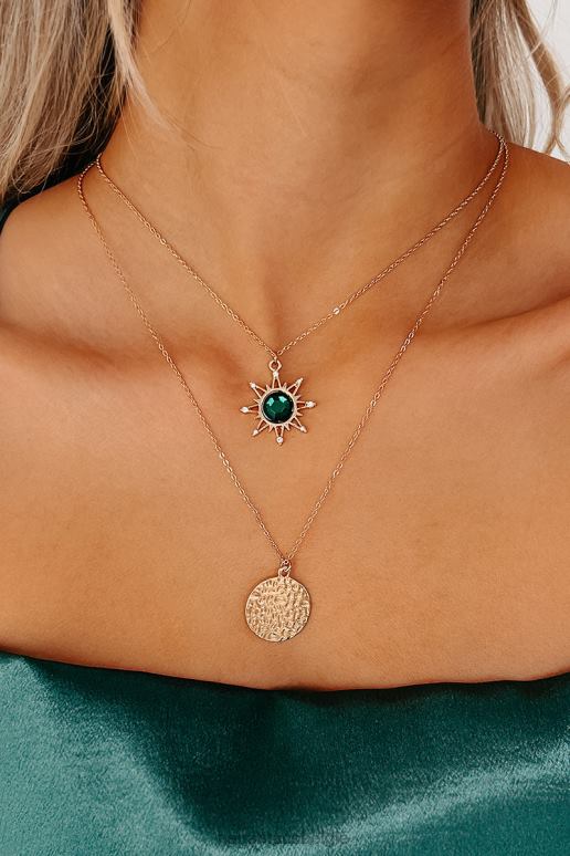 goud/groen Emerald City gelaagde ketting NanaMacs HPTT4156