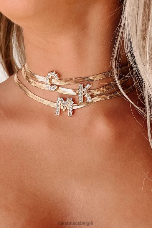 goud initiaal hier visgraat letter ketting NanaMacs HPTT4099