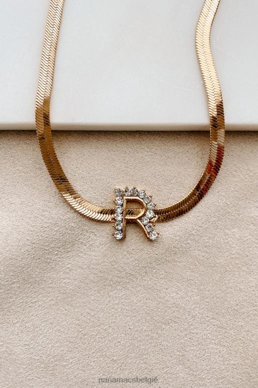 goud initiaal hier visgraat letter ketting NanaMacs HPTT4099