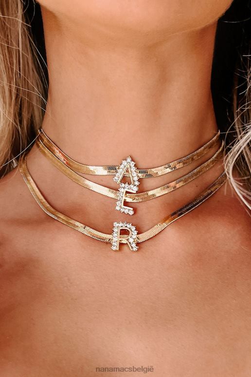 goud initiaal hier visgraat letter ketting NanaMacs HPTT4099