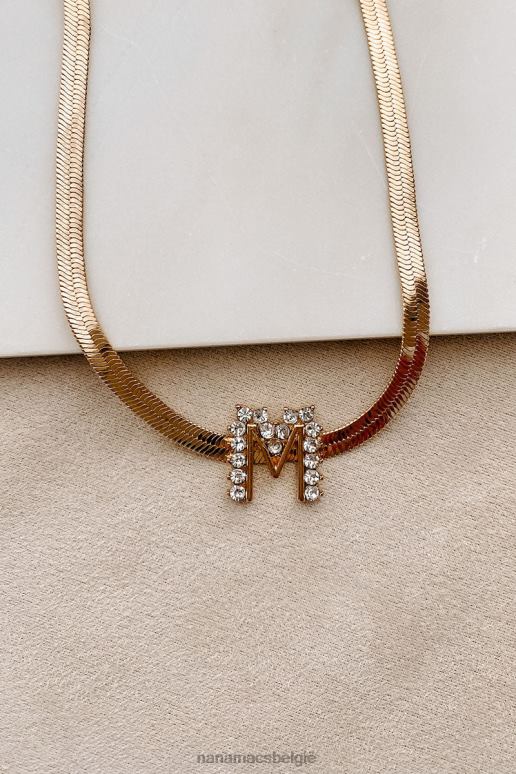 goud initiaal hier visgraat letter ketting NanaMacs HPTT4099