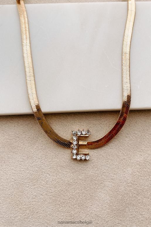 goud initiaal hier visgraat letter ketting NanaMacs HPTT4099