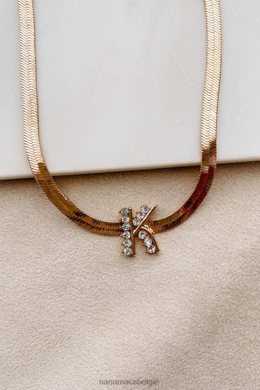goud initiaal hier visgraat letter ketting NanaMacs HPTT4099