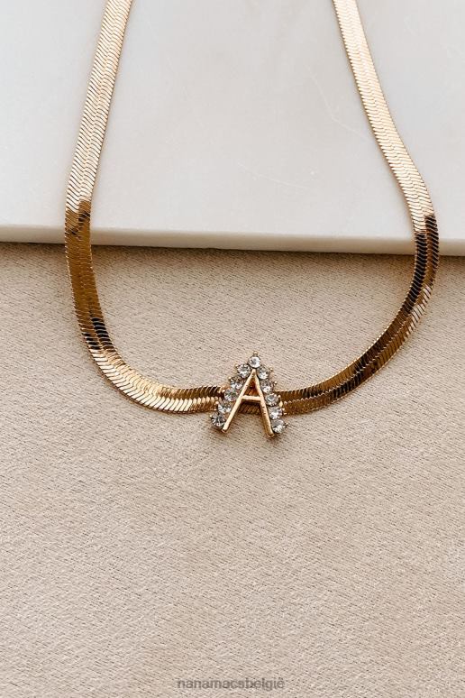 goud initiaal hier visgraat letter ketting NanaMacs HPTT4099