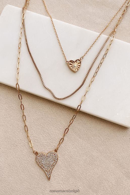 goud liefde houdt nooit op gelaagde ketting NanaMacs HPTT4177