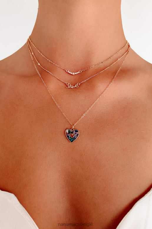 goud naam van liefde gelaagde charme ketting NanaMacs HPTT4088