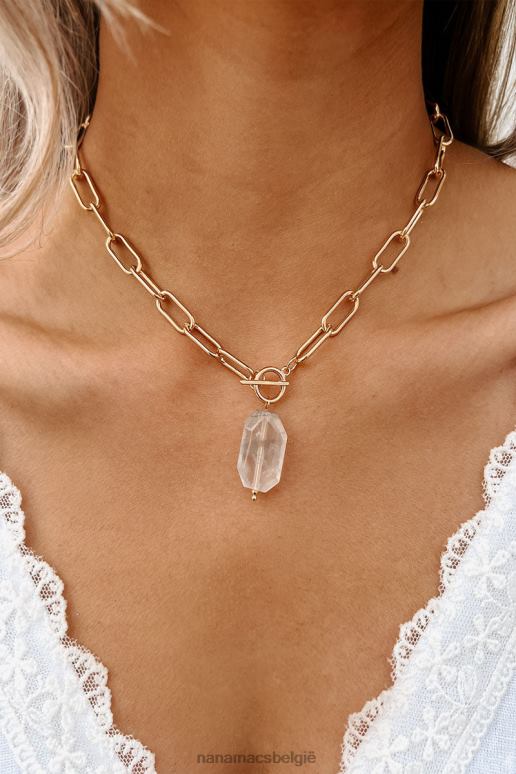 grijs/goud mijn hangende ketting met chi-stenen ontspannen NanaMacs HPTT4182