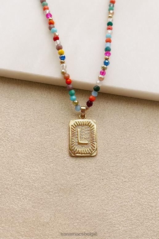 multi/goud kleurrijke verbindingen kralen letter ketting NanaMacs HPTT4098