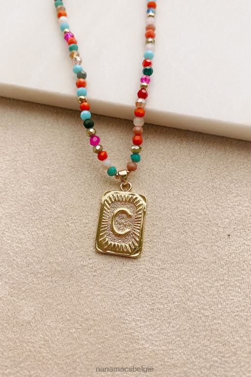 multi/goud kleurrijke verbindingen kralen letter ketting NanaMacs HPTT4098