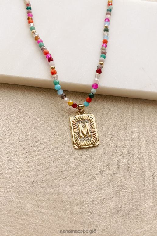 multi/goud kleurrijke verbindingen kralen letter ketting NanaMacs HPTT4098