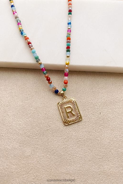 multi/goud kleurrijke verbindingen kralen letter ketting NanaMacs HPTT4098