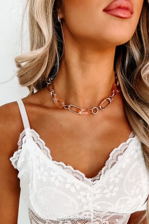 roze je bent een perzik choker ketting NanaMacs HPTT4199
