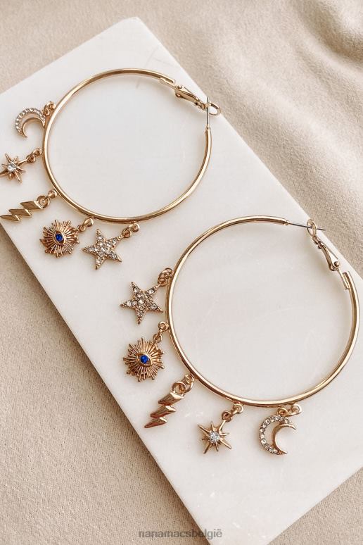 goud alle vibes hoepel charme oorbellen NanaMacs HPTT4297