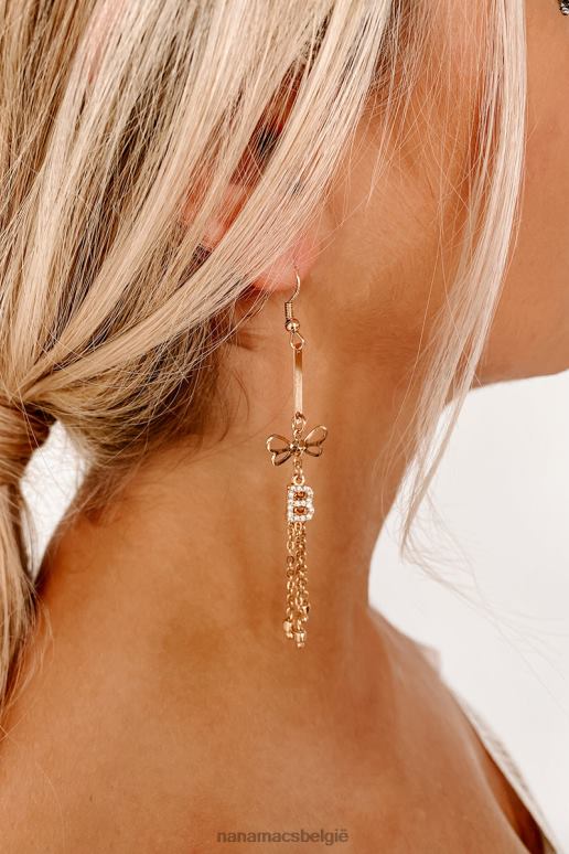 goud b is voor mooie bungelende oorbellen NanaMacs HPTT4314