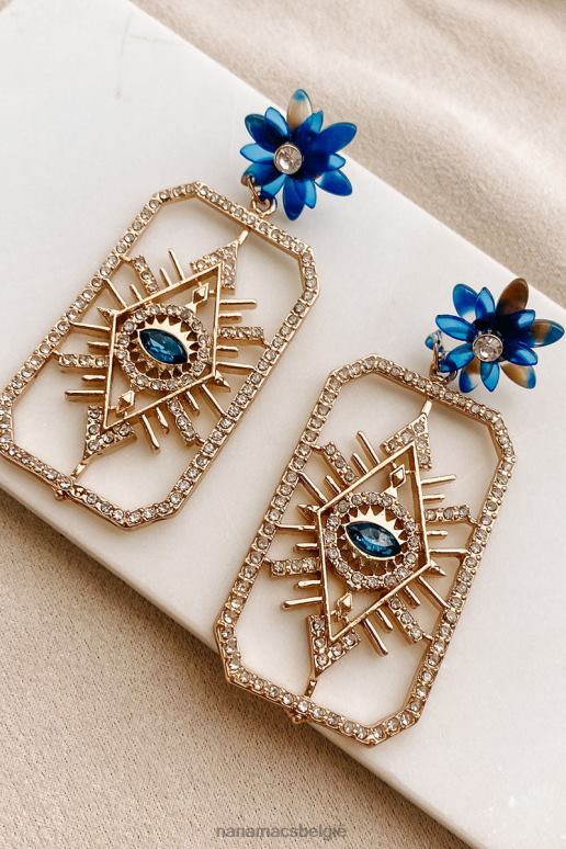 goud/blauw mystieke kunst bengelen oorbellen NanaMacs HPTT4295