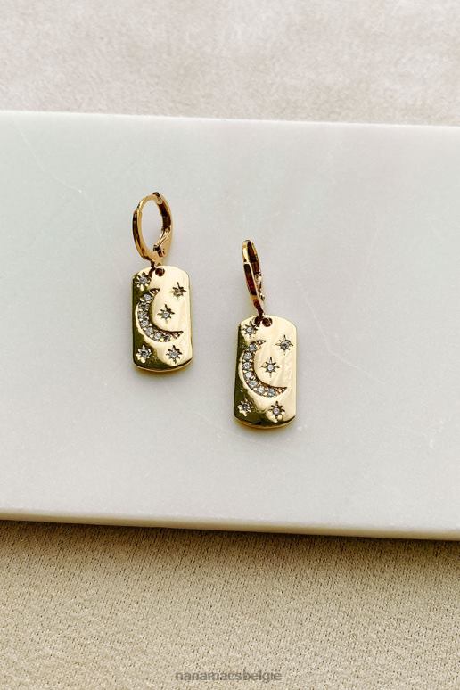 goud een middernacht welkom bengelen oorbellen NanaMacs HPTT4347